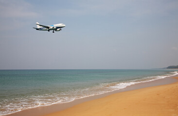 Fototapeta na wymiar Andaman sea near Phuket International Airport. Thailand