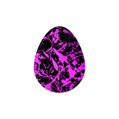 Easter egg with an abstract pattern. Vector isolated illustration on white background. Happy Easter. Purple background.