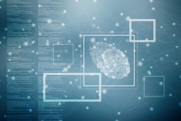 
Fingerprint Scanning Technology Concept 2d Illustration