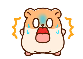 驚くハムスターのイラスト素材