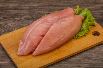 Raw turkey breast for cooking