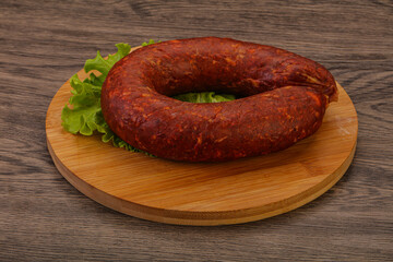 Krakowska sausage over the board