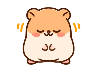 お辞儀するハムスターのイラスト素材