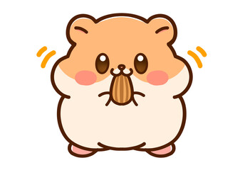 Fototapeta premium 食べるハムスターのイラスト素材