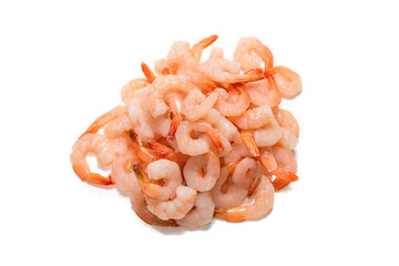 Frozen shrimps background. Top view.