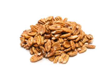 Pecan-nut isolated on white background.