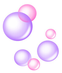 Clipart soap bubbles purple. Cute illustration in cartoon childish style. The image is isolated on a white background.