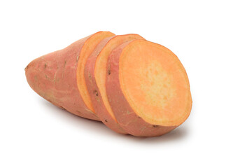 sweet potatoes on the white background