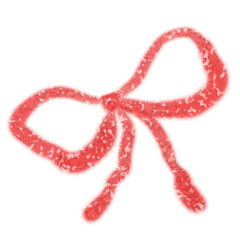 Clipart watercolor red bow. Cute illustration in cartoon childish style. The image is isolated on a white background.