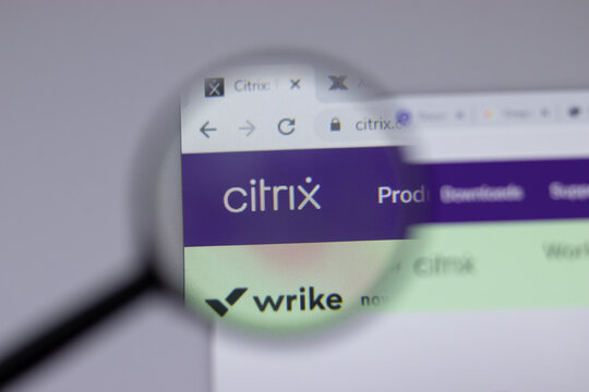 New York, USA - 18 March 2021: Citrix company logo icon on website, Illustrative Editorial.