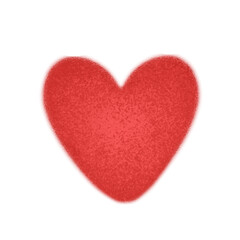 Clipart red heart. Valentine's Day. Wedding invitation. Cute illustration in cartoon childish style. The image is isolated on a white background.