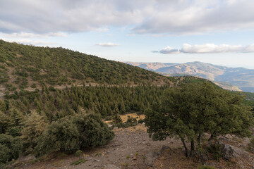 Mountainous landscape in Sierra Nevada in southern Spain