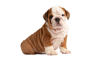 English bulldog puppy isolated on a white background