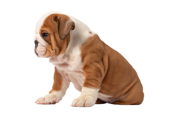 English bulldog puppy isolated on a white background