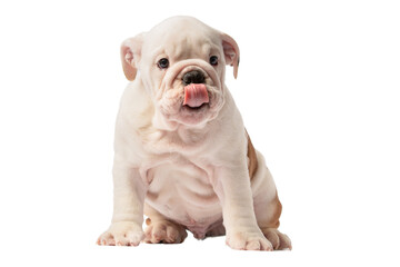 English bulldog puppy isolated on a white background