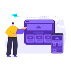 
A flat illustration of responsive design

