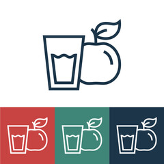 Linear vector icon with apple juice
