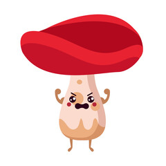 Isolated mushroom cartoon kawaii. Cartoon of a vegetable - Vector illustration