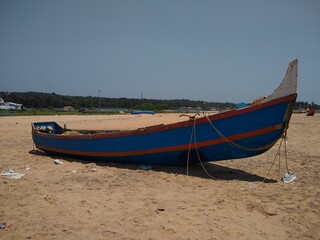 Fishing boat on the beach, Pozhiyoor Thiruvananthapuram Kerala