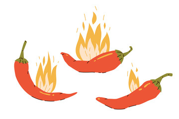 Chili Peppers On Fire