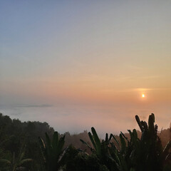 sunset in the mountains