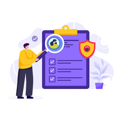 
Clipboard with shield, confidential information illustration

