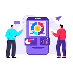 
Financial advisor flat design editable illustration 

