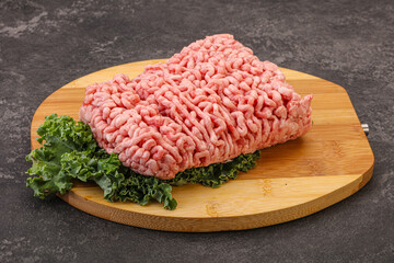 Raw pork minced meat for cooking