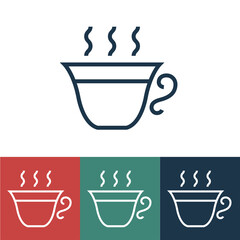 Linear vector icon with cup of coffee
