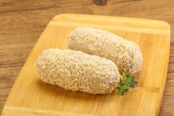 Raw chicken cutlet for roast