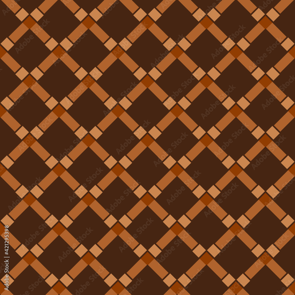 Poster brown rhombuses pattern. vector rhombuses abstract pattern.