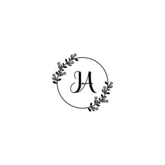 IA initial letters Wedding monogram logos, hand drawn modern minimalistic and frame floral templates