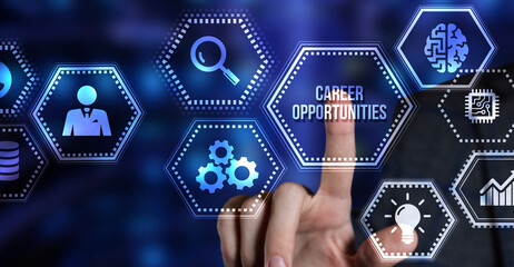 Internet, business, Technology and network concept. CAREER OPPORTUNITIES.