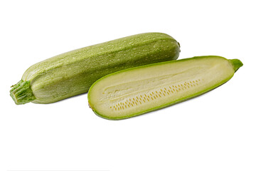 ripe juicy zucchini isolated on white