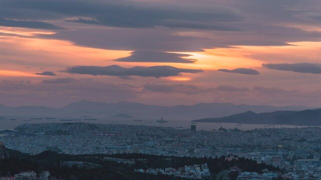 TimeLapse sunset  in Athens Greece
