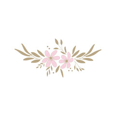 pink flowers on white background