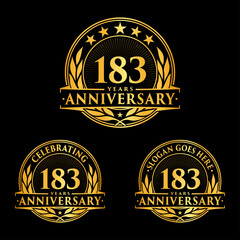 183 years anniversary collection logotype. Vector and illustration. 