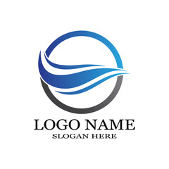 Water wave icon vector illustration design logo