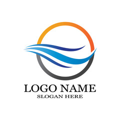 Water wave icon vector illustration design logo
