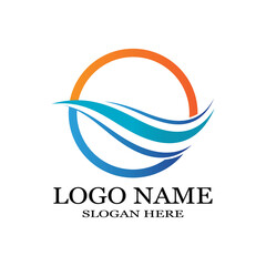 Water wave icon vector illustration design logo