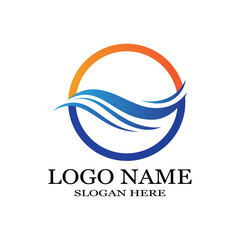 Water wave icon vector illustration design logo