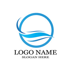 Water wave icon vector illustration design logo