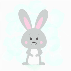 Fototapeta na wymiar cute bunny with a carrot