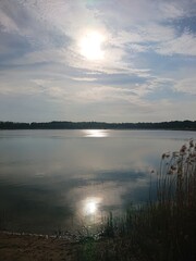 sunset over the lake