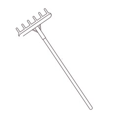 Isolated garden rake icon. Gardening icon - Vector illustration