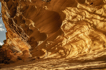 pared de roca erosionada, arenisca