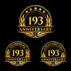 193 years anniversary collection logotype. Vector and illustration. 