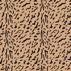 Vector seamless pattern of lynx cat skin. Background design, textile decoration, animalistic print.