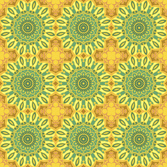 Colorful Seamless Pattern with mandala.Seamless Background design.Ornamental design.Floral pattern tiles.