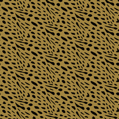 Vector seamless pattern of serval cat skin. Background design, textile decoration, animalistic print.